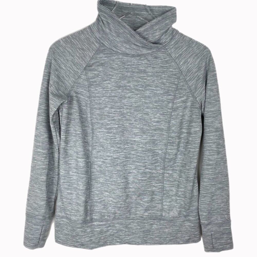 Gerry Lightweight Heather Gray Mock Neck Workout Top Sz M